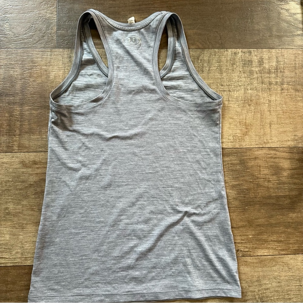 Under Armour Heat Gear gray racer back tank top - Picture 2 of 5